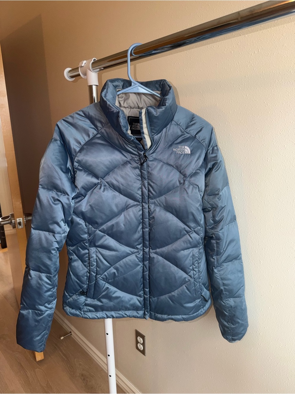 The North Face Women's Light Blue Quilted Puffer Jacket